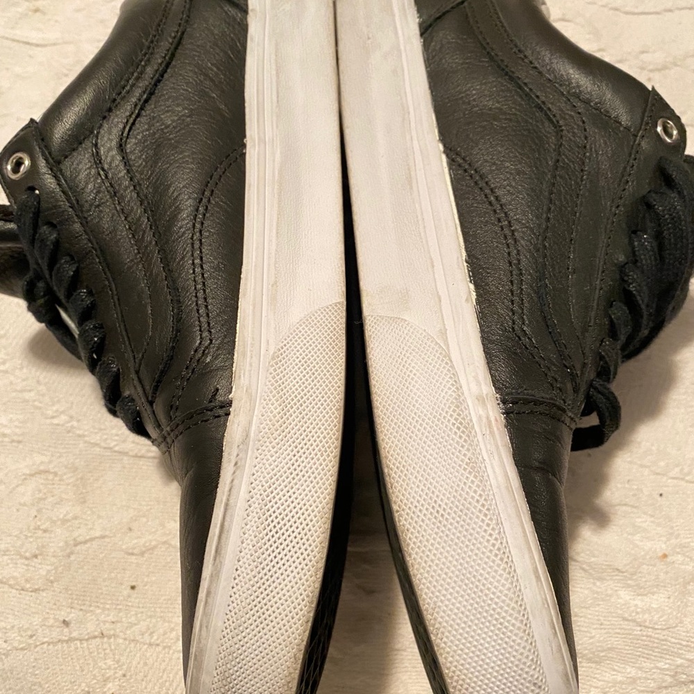 Vans Black Leather Lace-Up Sneaker - Picture 4 of 15